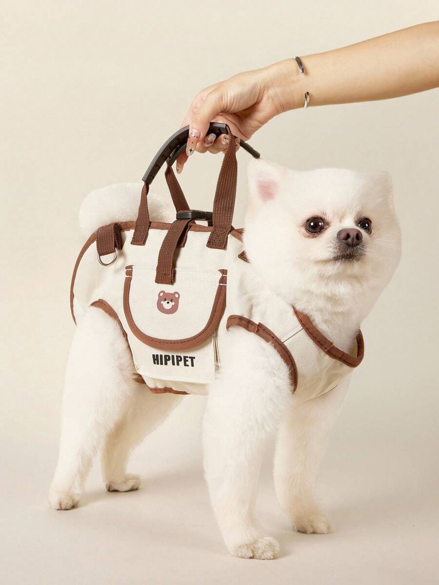White portable pet backpack carrier with adjustable straps for dogs and cats