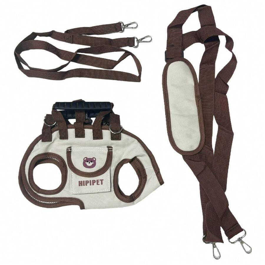 White breathable dog backpack carrier with adjustable shoulder straps for carrying small dogs and cats.