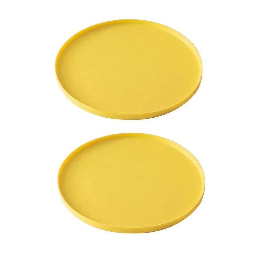 Round multicolor silicone pet food mat with raised edges for cats and dogs.