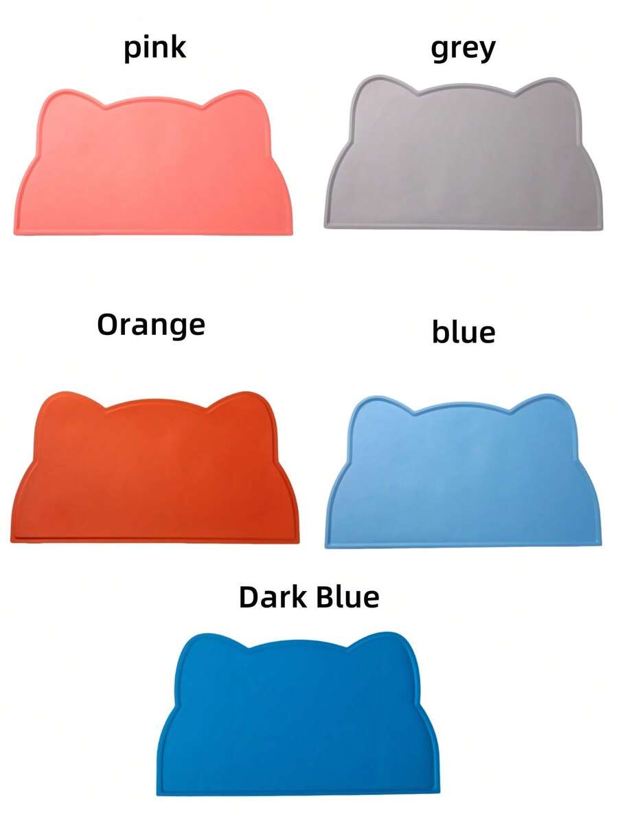 Multicolor rectangular silicone pet feeding bowl mat with non-slip waterproof surface for dogs and cats