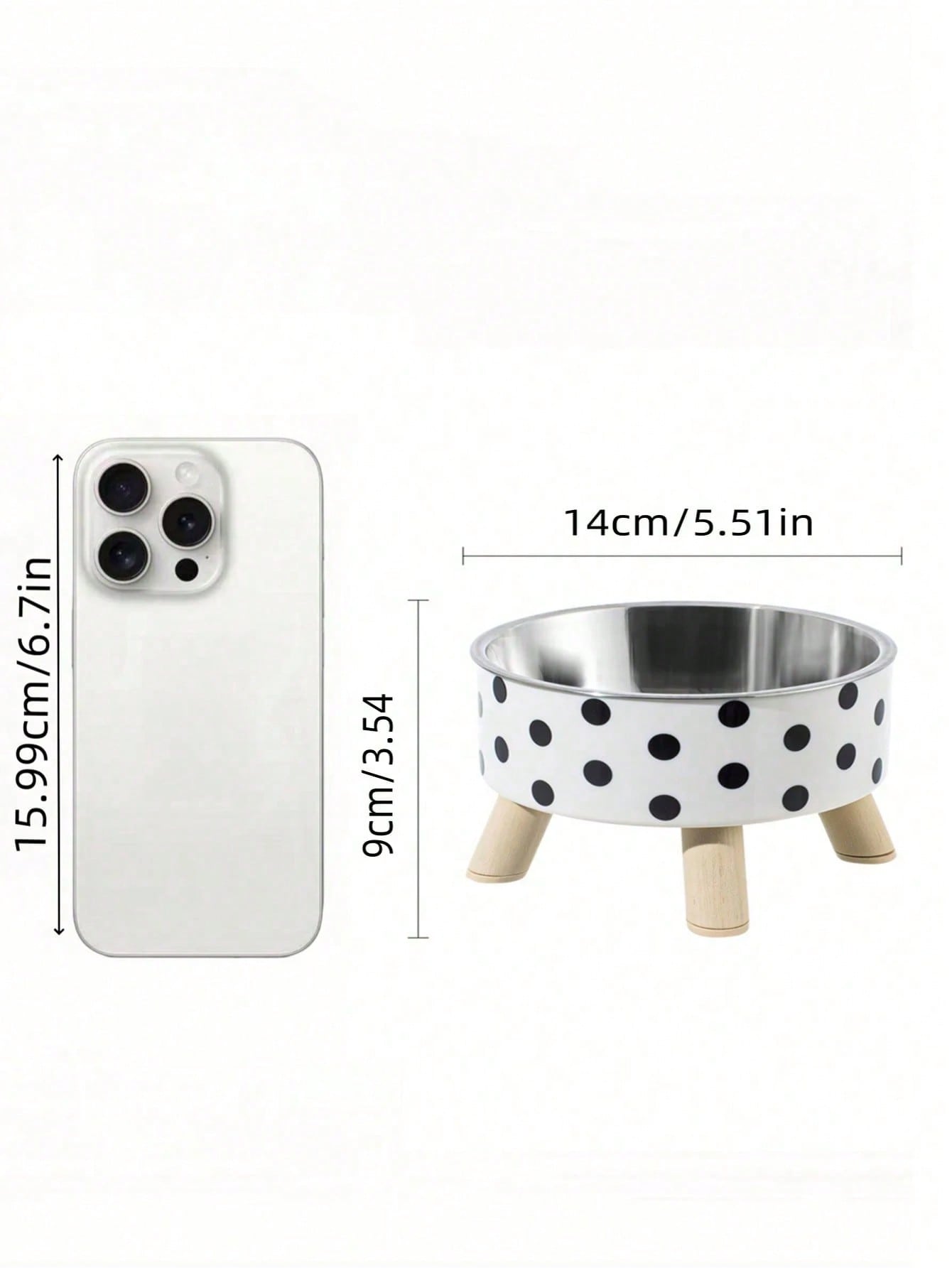 1-Piece Premium Stainless Steel And Plastic Pet Bowl - White Checkered Design - Suitable For Cats - Easy To Install, Super Easy To Clean, Durable - Let Your Beloved Pet Enjoy Fun And Stylish Mealtimes!