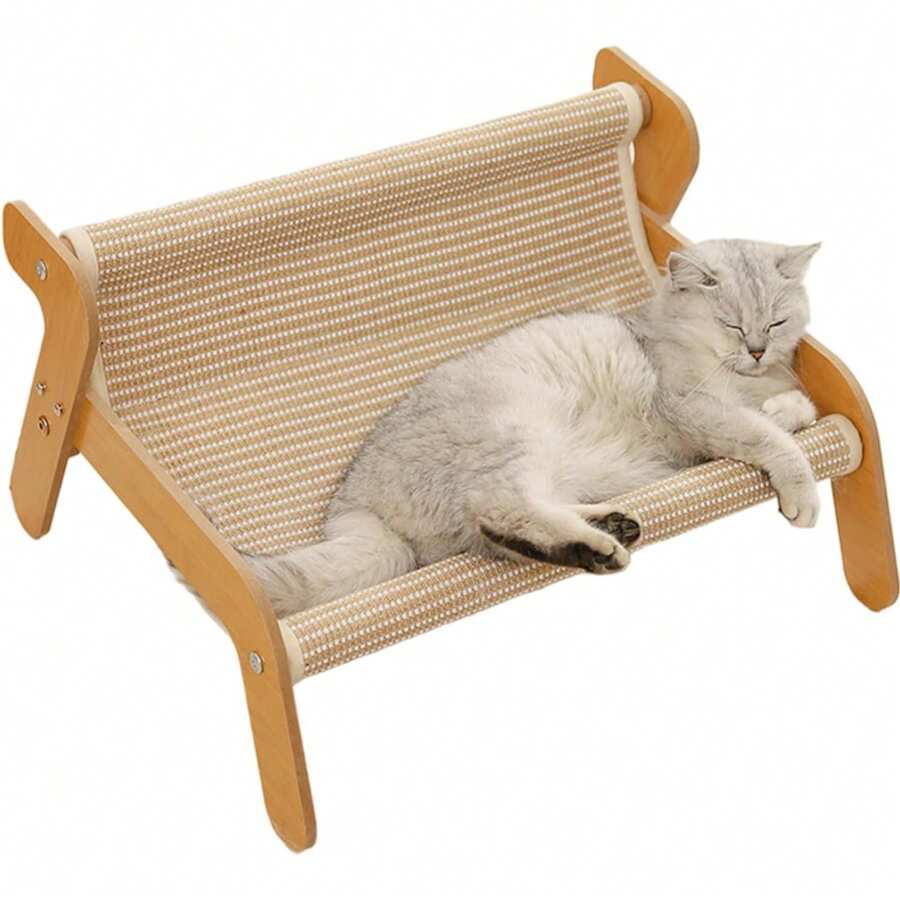 Multicolor sisal cat scratching post with 2-in-1 hammock sofa for cats