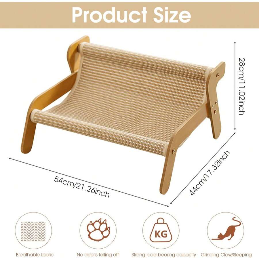Multicolor sisal cat scratching post with 2-in-1 hammock sofa for cats