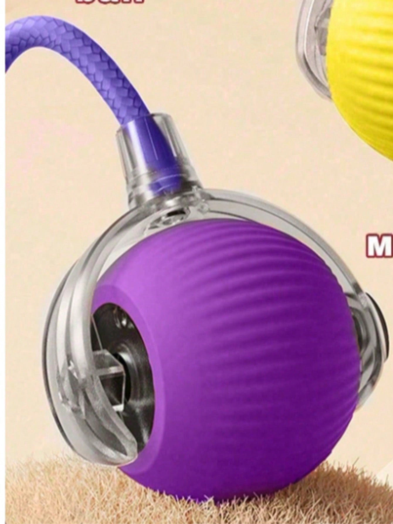 1 Piece USB Rechargeable Interactive Toy Ball For Cats, Auto Electric Rolling Ball As Birthday Gift For Dogs/Cats, Auto Smart Chewable Toy With Tail, Unicolor Smart Ball Tied To Harness, Interactive Cat Ball Toy, Indoor Cat Toy