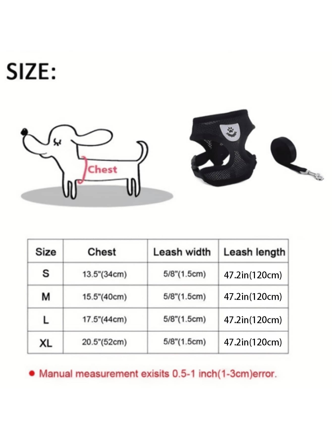 Pet cat and dog leash set with adjustable escape-proof harness, reflective safety strap, collar, and soft breathable polyester mesh