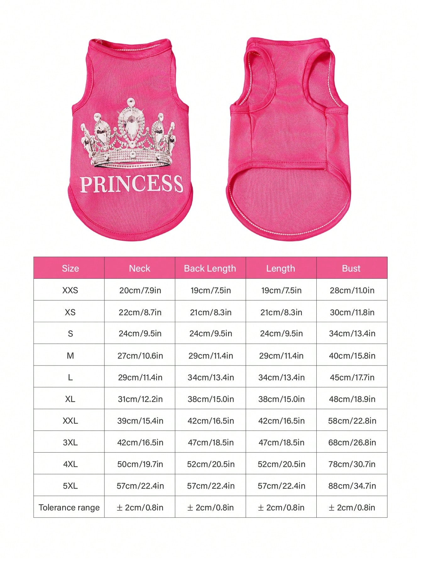 2pcs Princess Style Diamond Crown & English Text Print Breathable Cool Dog/Cat Vest/Top, Suitable For Pets