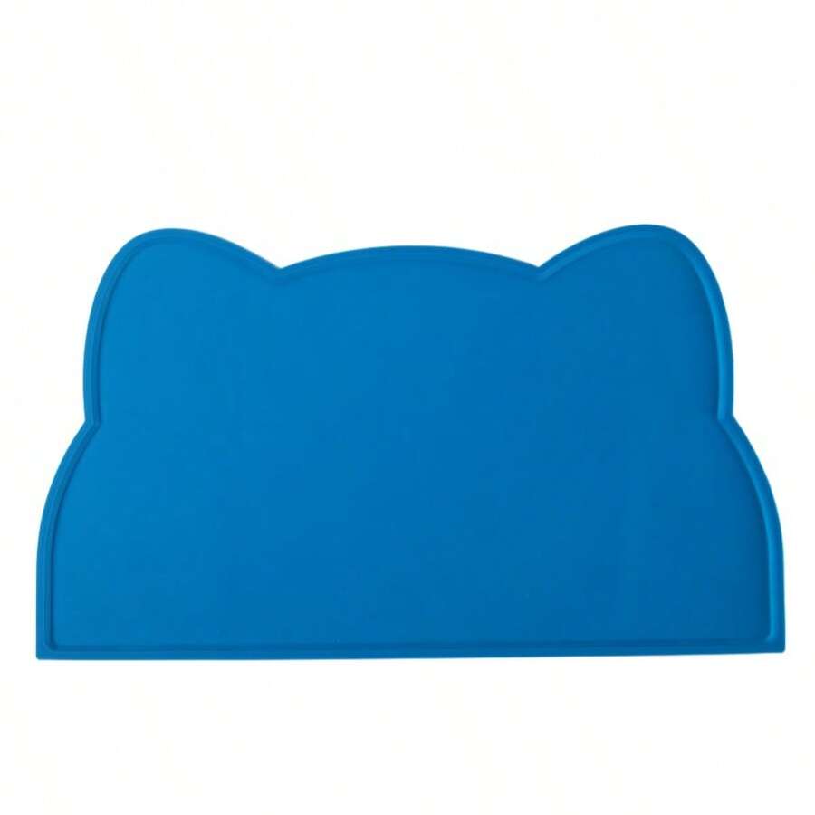 Multicolor rectangular silicone pet feeding bowl mat with non-slip waterproof surface for dogs and cats