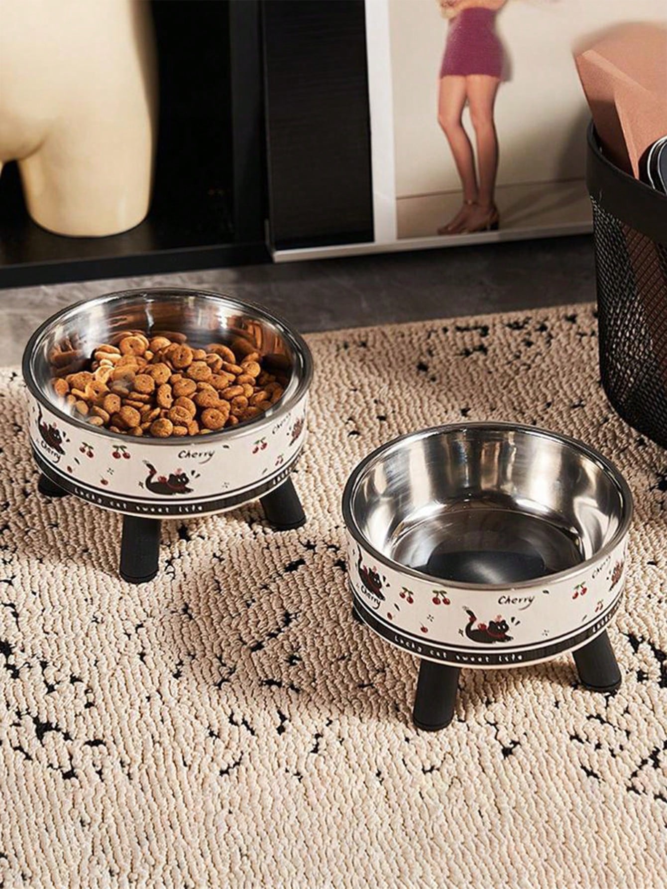 New Design Elevated Pet Bowl - Stainless Steel Cat Dog Feeding & Water Bowl With Neck Protection, Anti-Spill Pet Food Bowl For Cats Dogs