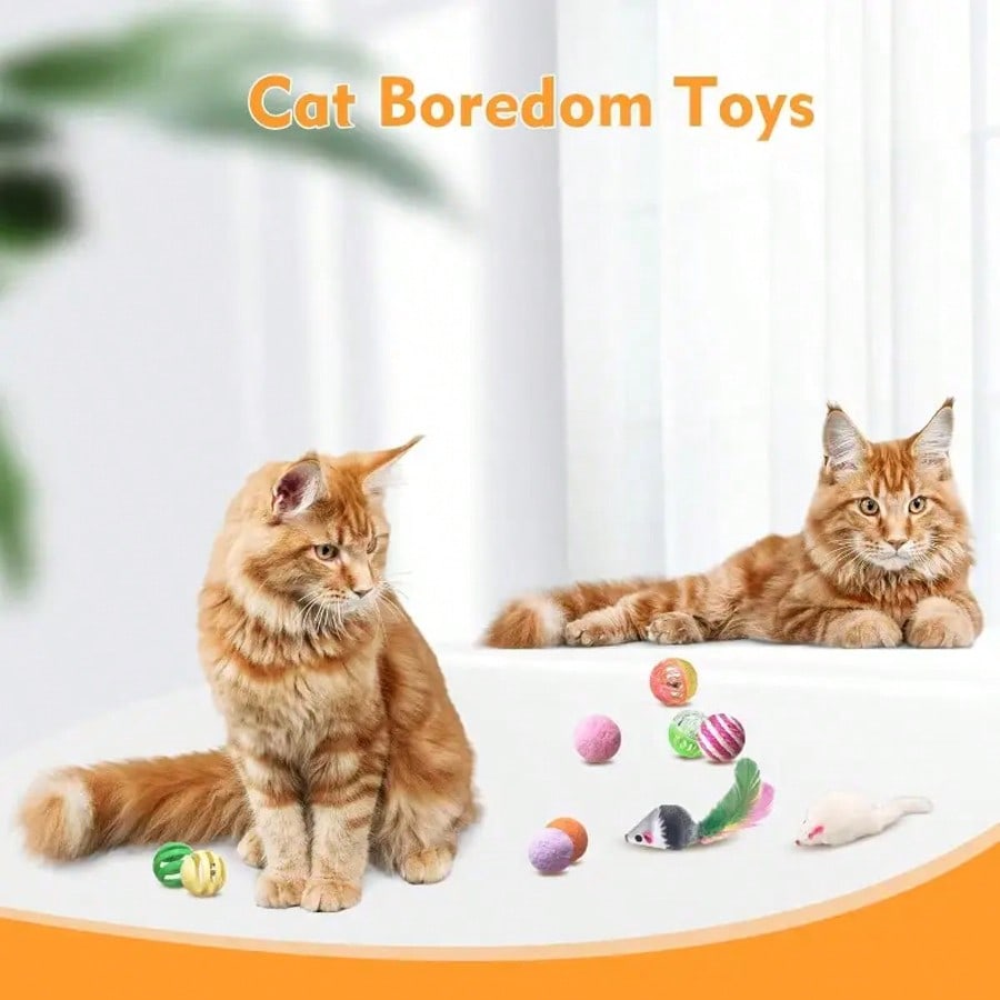 64pcs/48pcs/32pcs/16pcs Mixed Cat Toy Set - Variety Of Colorful Plastic Toys, Suitable For Multiple Cats, Keeps Cats Entertained Daily, Cat Toy Assortment Gift Pack, Cat Teaser Toys