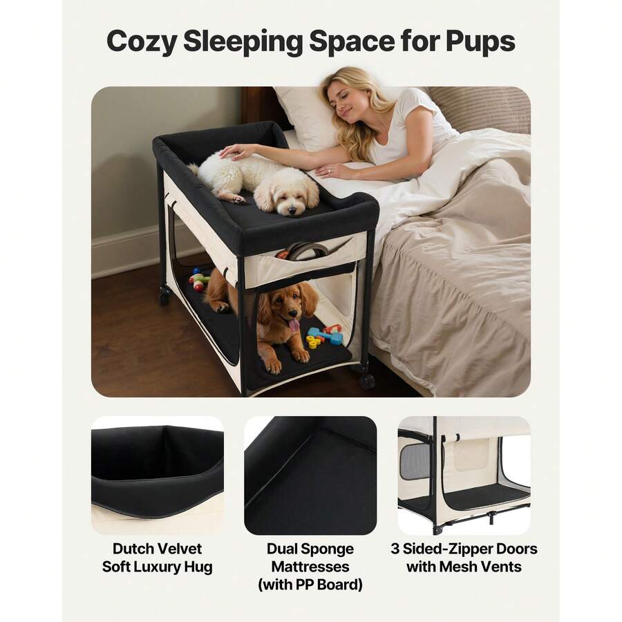 Elevated dog bed for large dogs featuring gray breathable Teslin mesh and a durable metal frame for indoor and outdoor cooling.