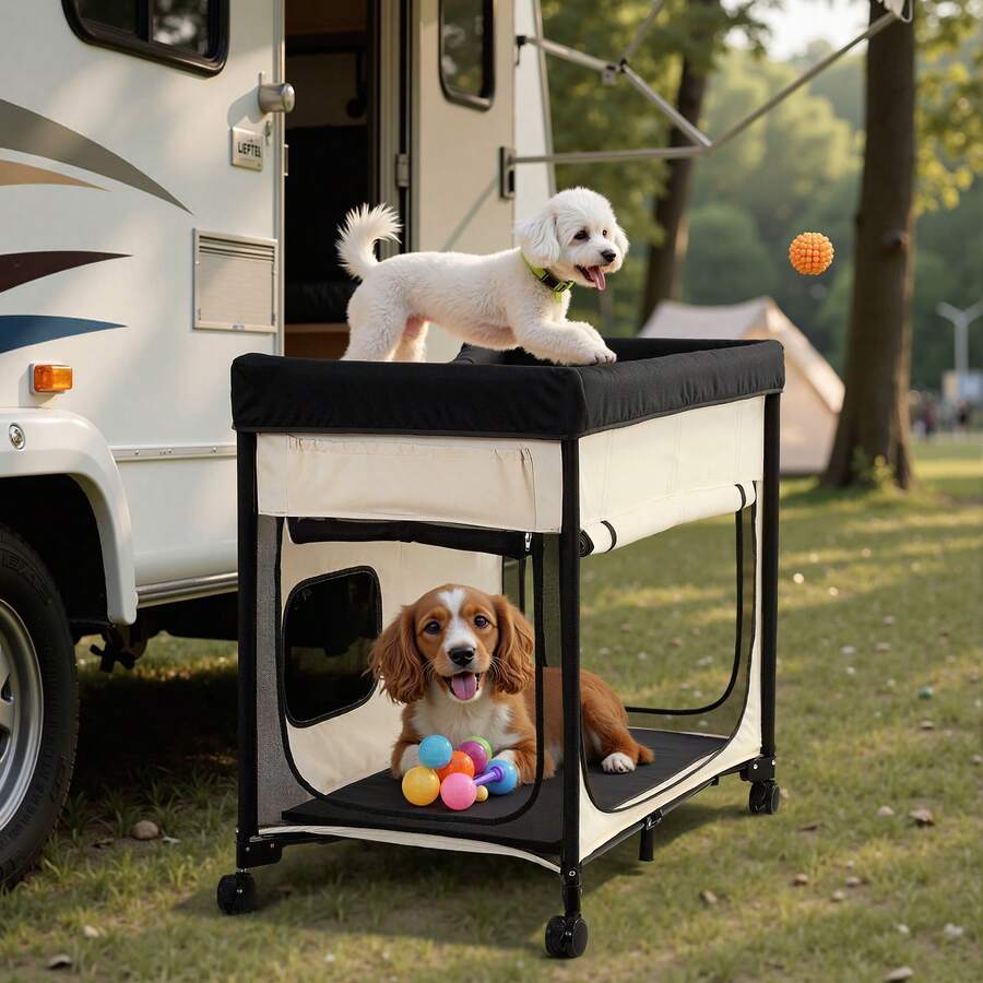 Elevated dog bed for large dogs featuring gray breathable Teslin mesh and a durable metal frame for indoor and outdoor cooling.