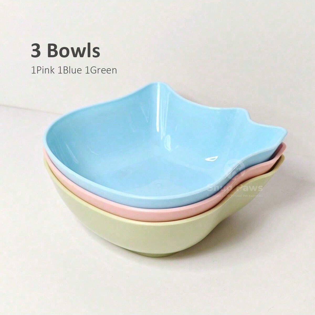 6Pcs Cat Bowls - Kitten Puppy Food Water Bowls, Multi-Purpose PP Plastic Pet Dish For Cats/Dogs/Small Animals, Pet Feeding And Water Bowl,Cute Design,Blue Pink Green.