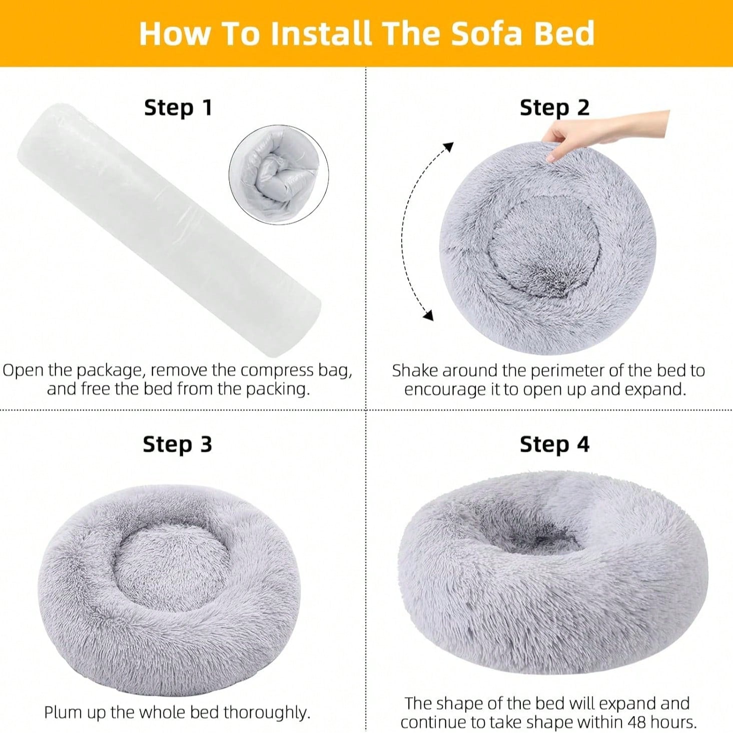 1pc Soft Plush Round Pet Bed For Cats Or Small Dogs, Mini/Medium Size Dog And Cat Bed, Warm And Breathable For All Seasons, Easy To Clean, Dog Nest Cat Nest Pet Bed Pet Supplies, Size: 19.69x19.69x6.3in