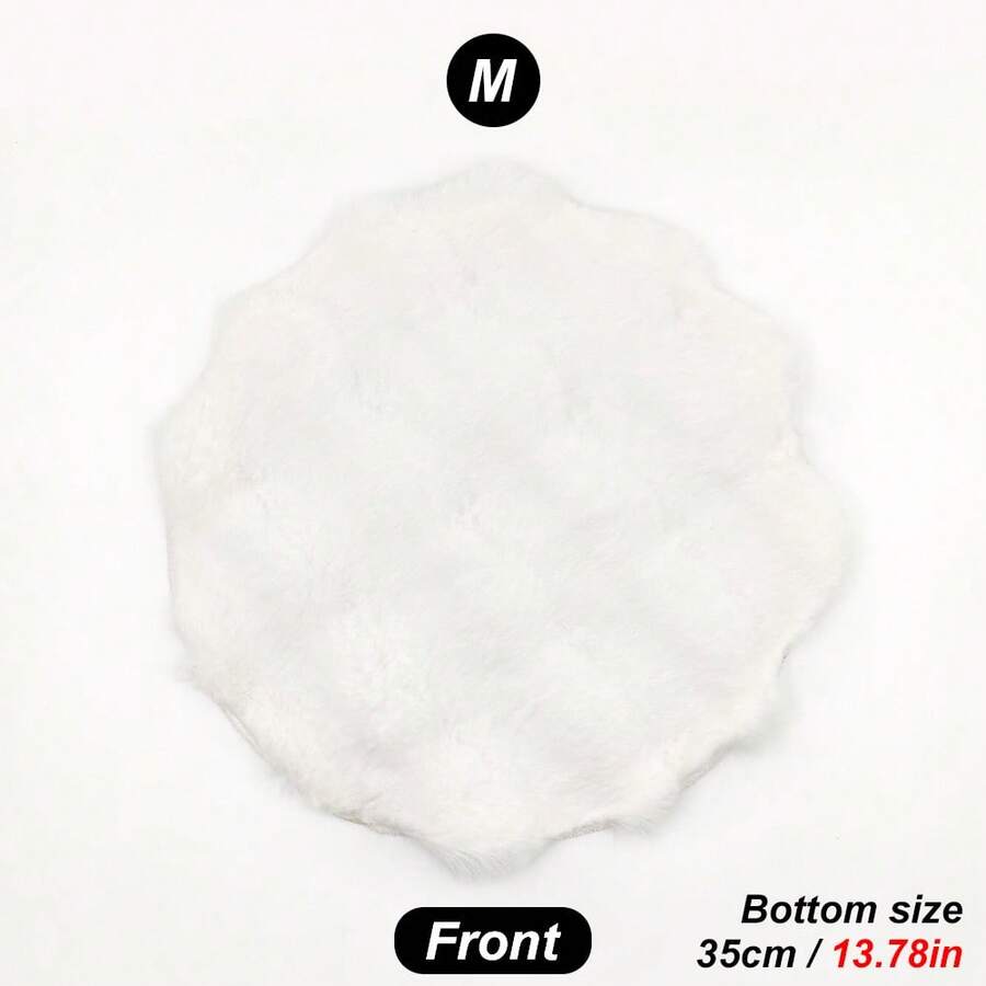 Multicolor round pet sleeping pad made of soft 100% polyester fabric suitable for cats and small pets.