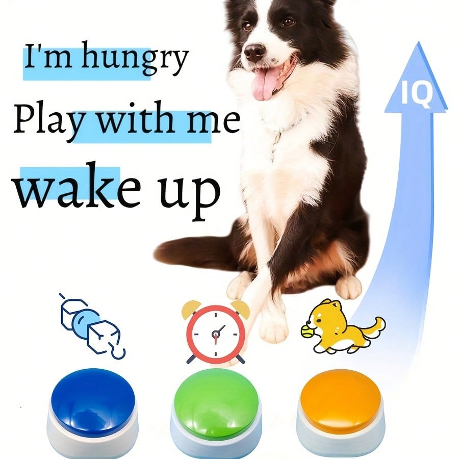 8pcs/Set Dog Voice Recording Buttons, 8 Colors, 30s Recording Time, Pet Training Sound Maker Buzzer