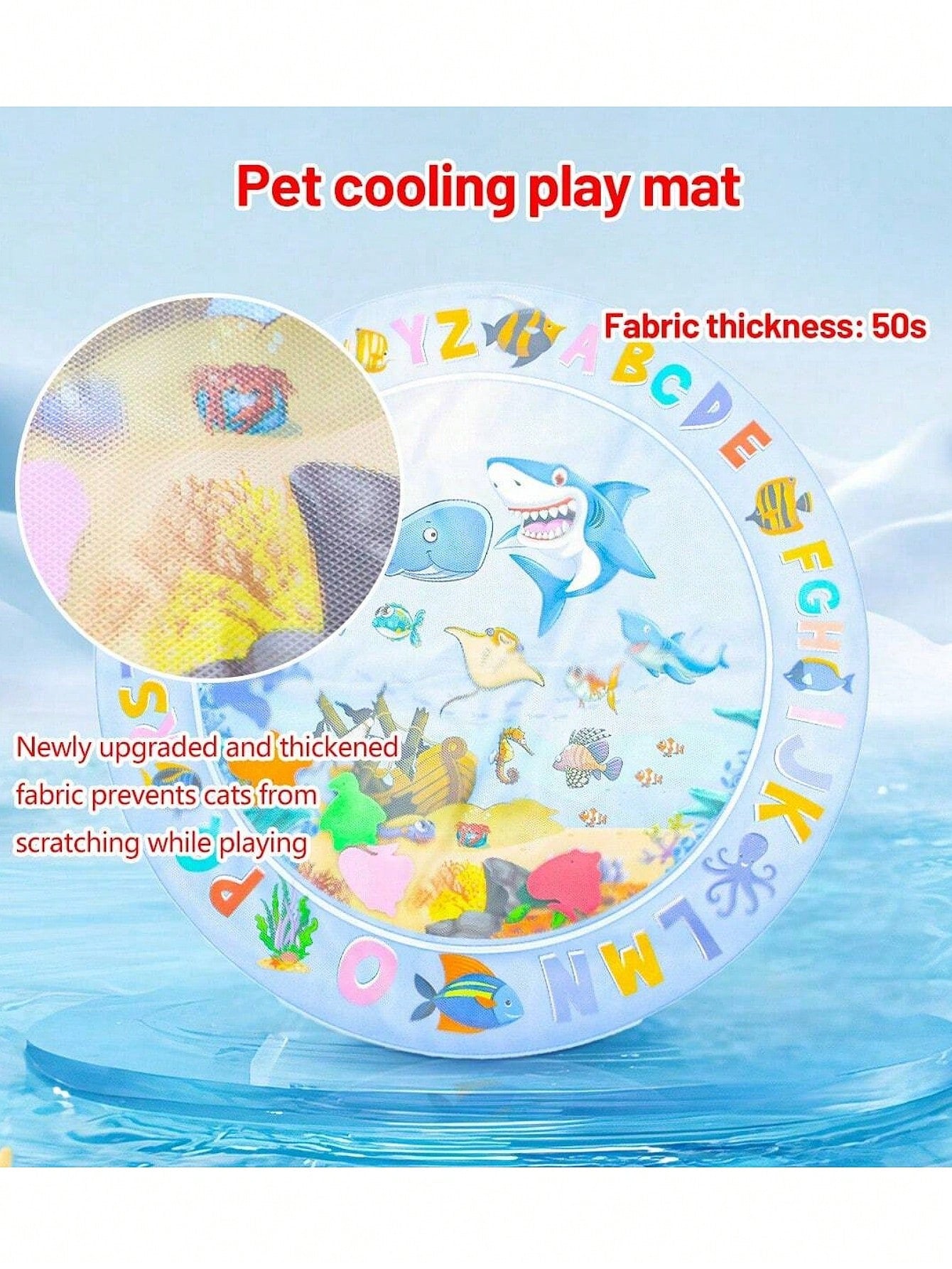 1pc Pet Water Play Mat, Cat Toy Suitable For Summer, Suitable For Cat Play, Summer Cat Bed, Bed, Cat And Dog Entertainment Toy, Needs Inflation And Water Filling Pet Entertainment Water Bed, Cat Sensory Water, Cat Cooling Mat, Cat And Dog Sensory Water
