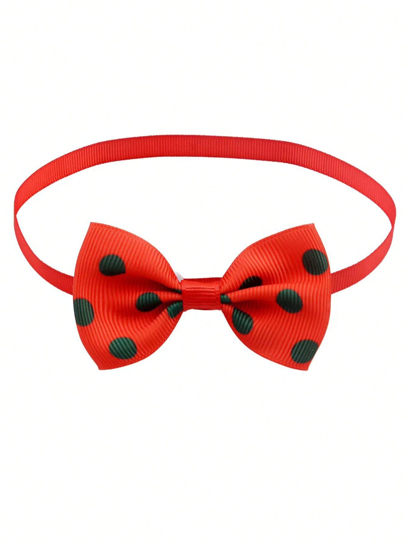 Multicolor Christmas polyester bow tie necklace for cats and dogs, designed as a festive pet collar decoration for holiday parties and dress-up.