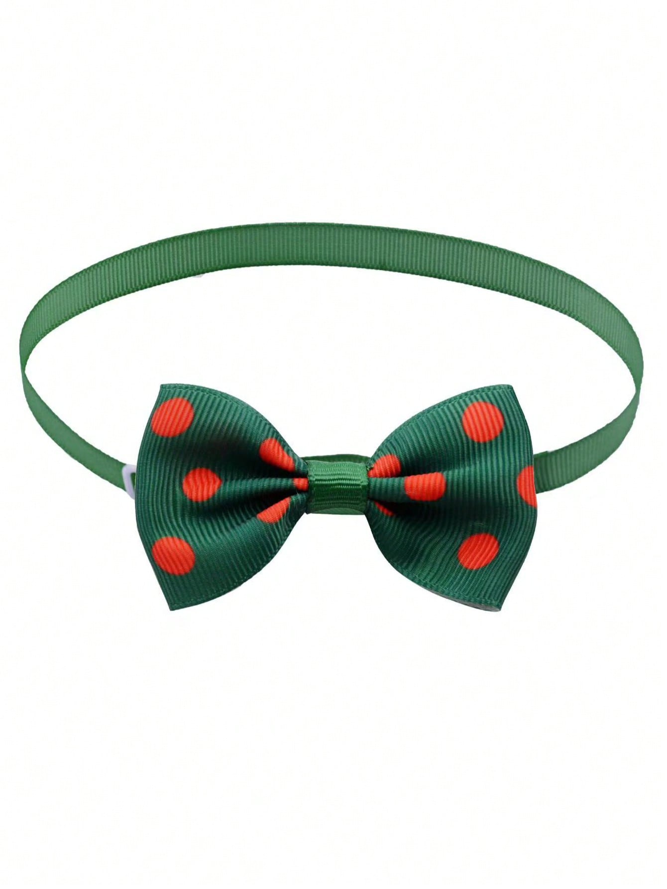 Multicolor Christmas polyester bow tie necklace for cats and dogs, designed as a festive pet collar decoration for holiday parties and dress-up.