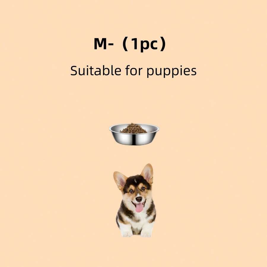 Silver stainless steel pet bowl for dogs and cats with an easy to clean and anti-bite durable design.