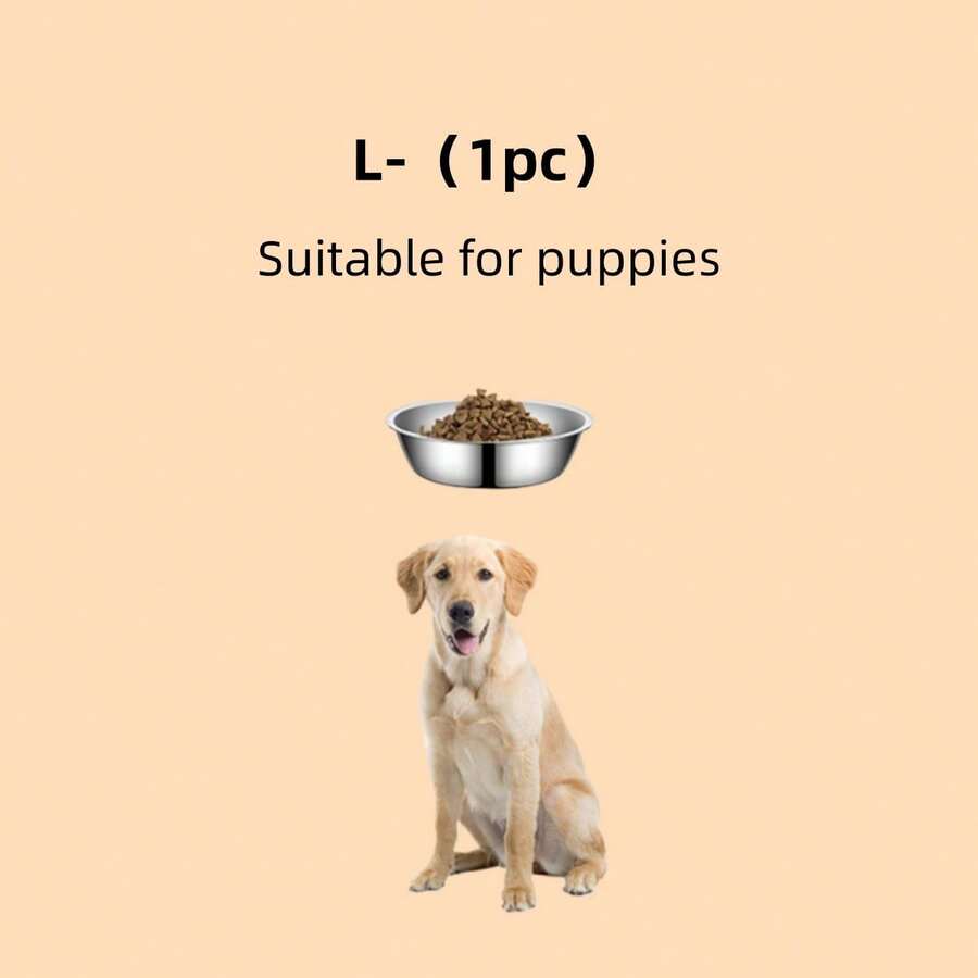 Silver stainless steel pet bowl for dogs and cats with an easy to clean and anti-bite durable design.