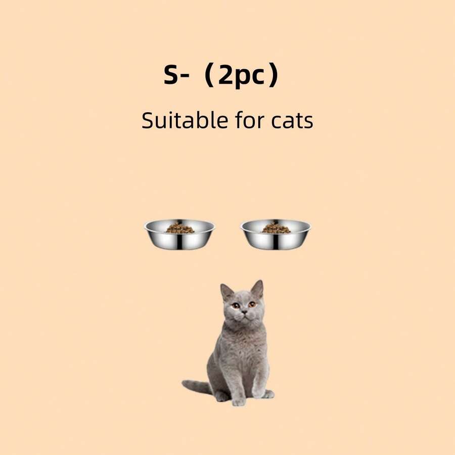 Silver stainless steel pet bowl for dogs and cats with an easy to clean and anti-bite durable design.
