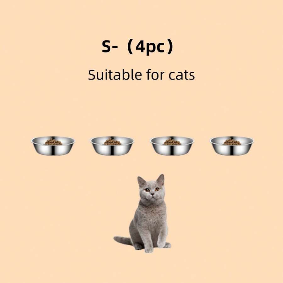Silver stainless steel pet bowl for dogs and cats with an easy to clean and anti-bite durable design.