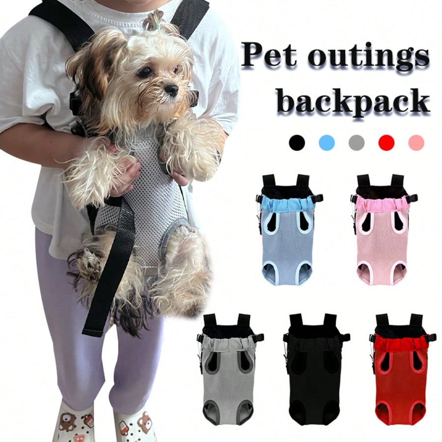 Pet Backpack, Breathable Mesh Dog/Cat Carrier Backpack For Small/Medium Pets, Portable Outdoor Travel Bag Cat Carrier Cat Bag