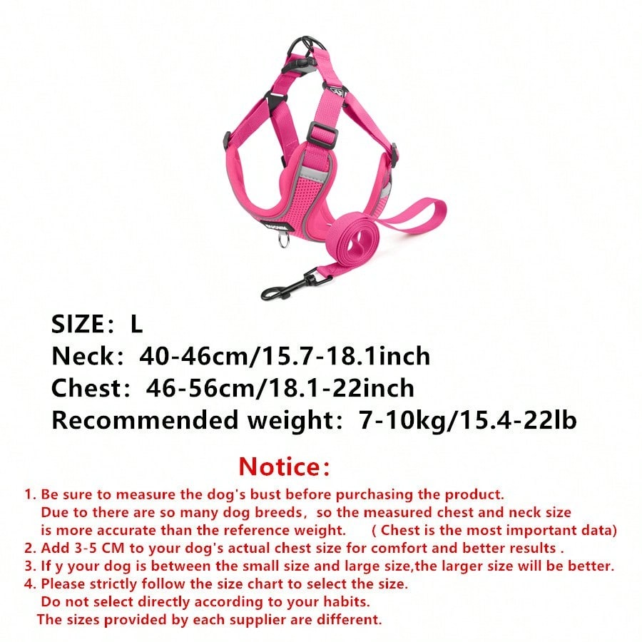 Black reflective dog leash set with adjustable polyester harness and collar, soft breathable mesh design for small and medium dogs during outdoor walks