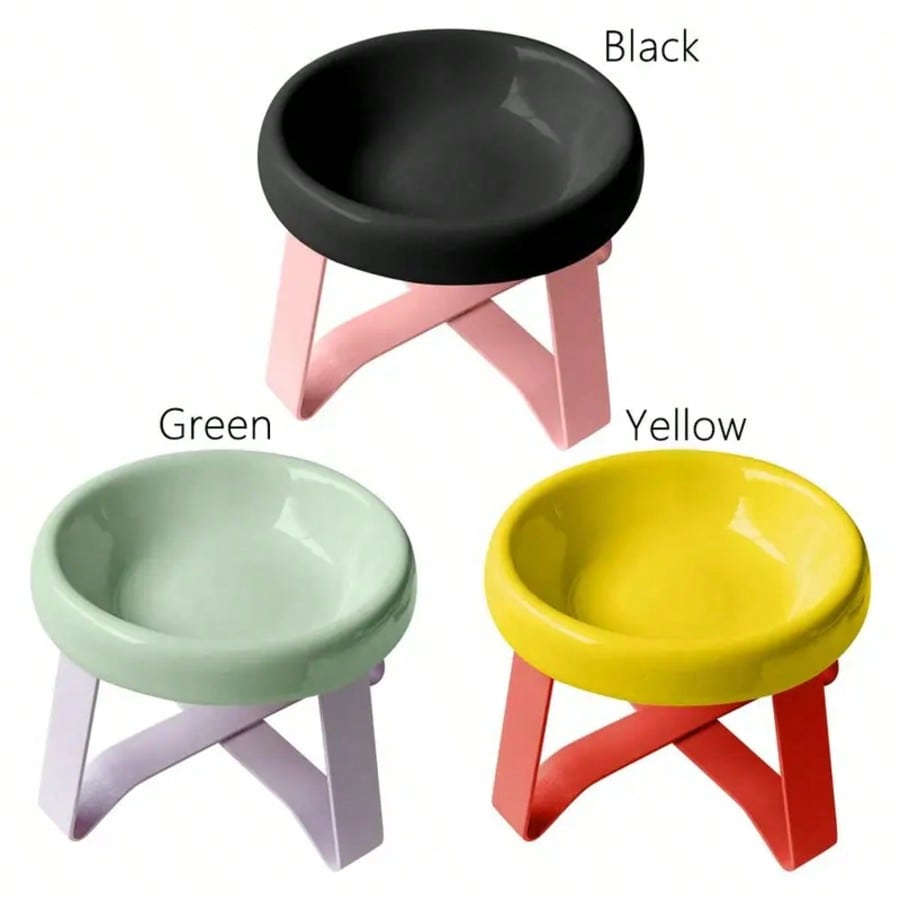 1pc Flying Saucer Elevated Cat Bowl -2-In-1 Food And Water Tray, UFO Stand For Neck Protection, Anti Spill, Non Slip, Suitable For Kittens, Dogs, And Small Pets To Eat And Drink