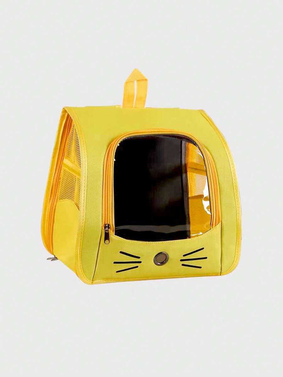 Multicolor Oxford cloth transparent breathable pet carrier backpack for carrying small dogs and cats up to 5.5kg.