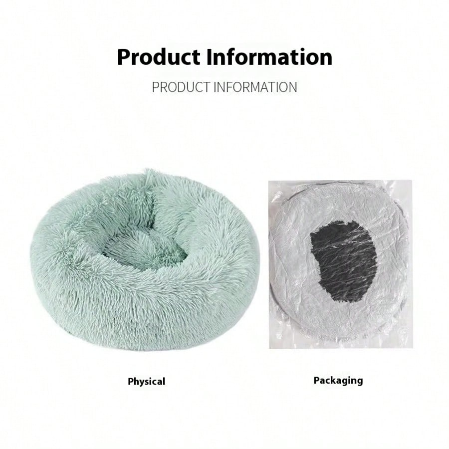 1pc Small Fluffy Round Pet Bed, Warm And Breathable, All-Season Solid Color Puppy Bed, Dog House, Small Cat Bed, Winter Warm Pet Bed, Suitable For Small Puppies And Cats, Rodents And Other Small Animals, Not Suitable For Medium And Large Animals.