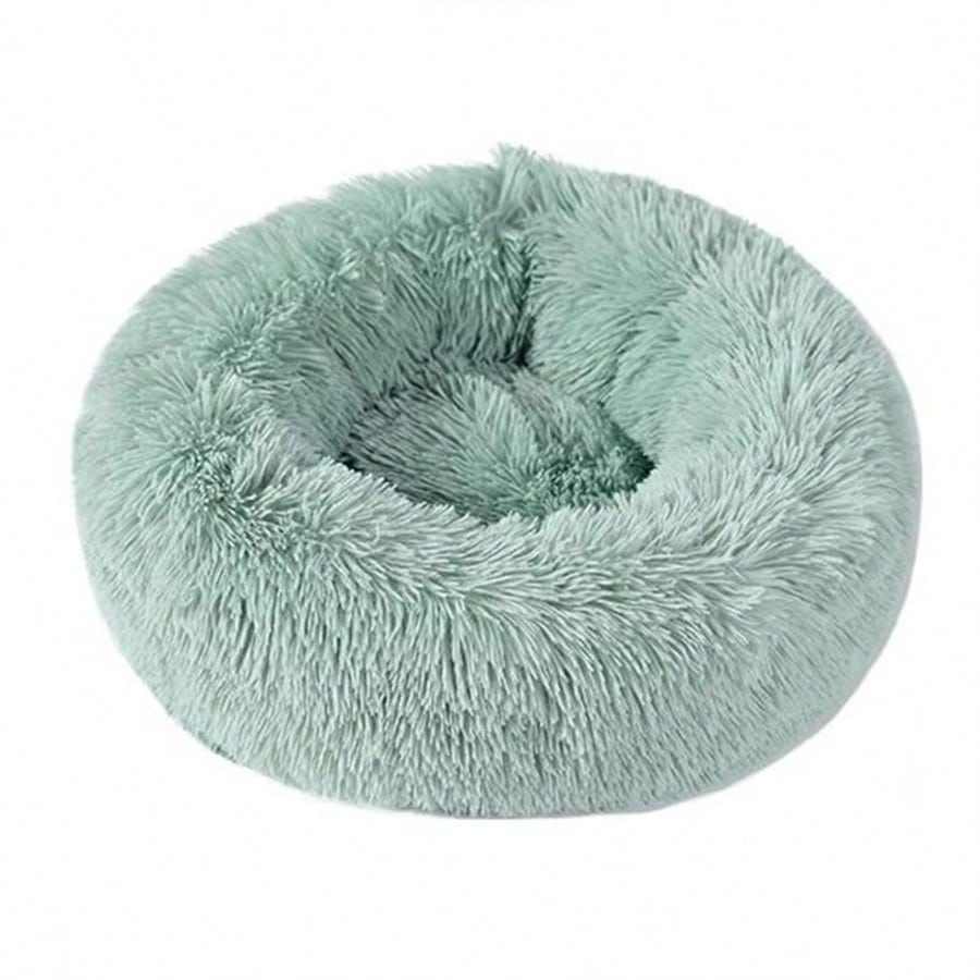 1pc Small Fluffy Round Pet Bed, Warm And Breathable, All-Season Solid Color Puppy Bed, Dog House, Small Cat Bed, Winter Warm Pet Bed, Suitable For Small Puppies And Cats, Rodents And Other Small Animals, Not Suitable For Medium And Large Animals.