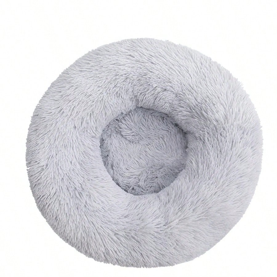 1pc Small Fluffy Round Pet Bed, Warm And Breathable, All-Season Solid Color Puppy Bed, Dog House, Small Cat Bed, Winter Warm Pet Bed, Suitable For Small Puppies And Cats, Rodents And Other Small Animals, Not Suitable For Medium And Large Animals.