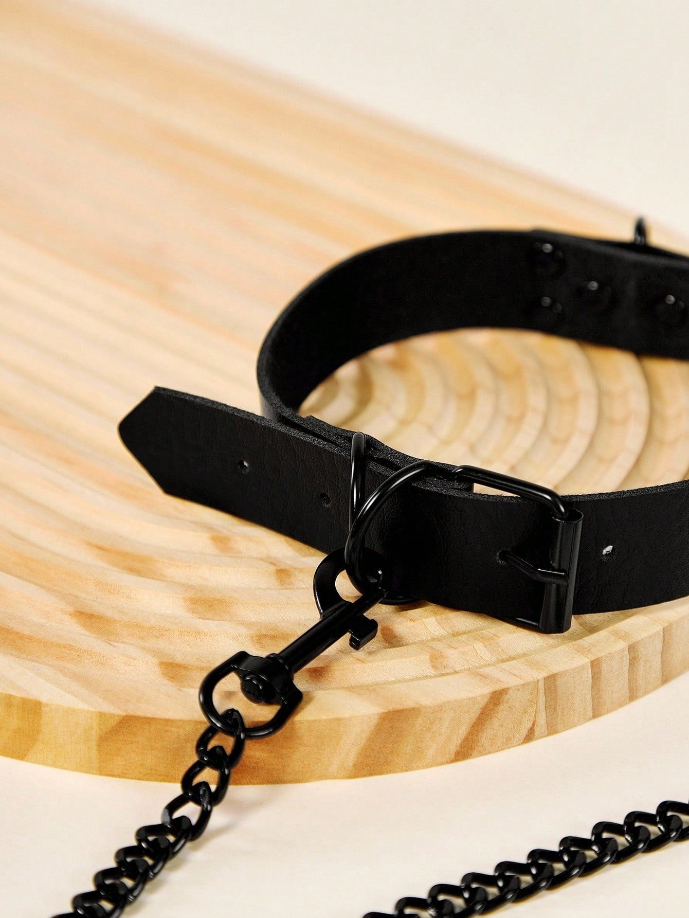 Black adjustable pet collar and leash set with Halloween and letter pattern for cats or dogs