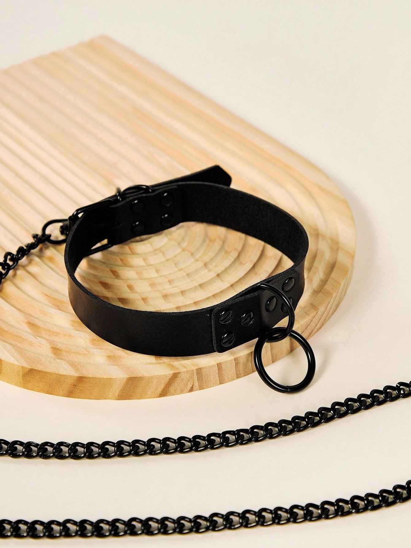Black adjustable pet collar and leash set with Halloween and letter pattern for cats or dogs