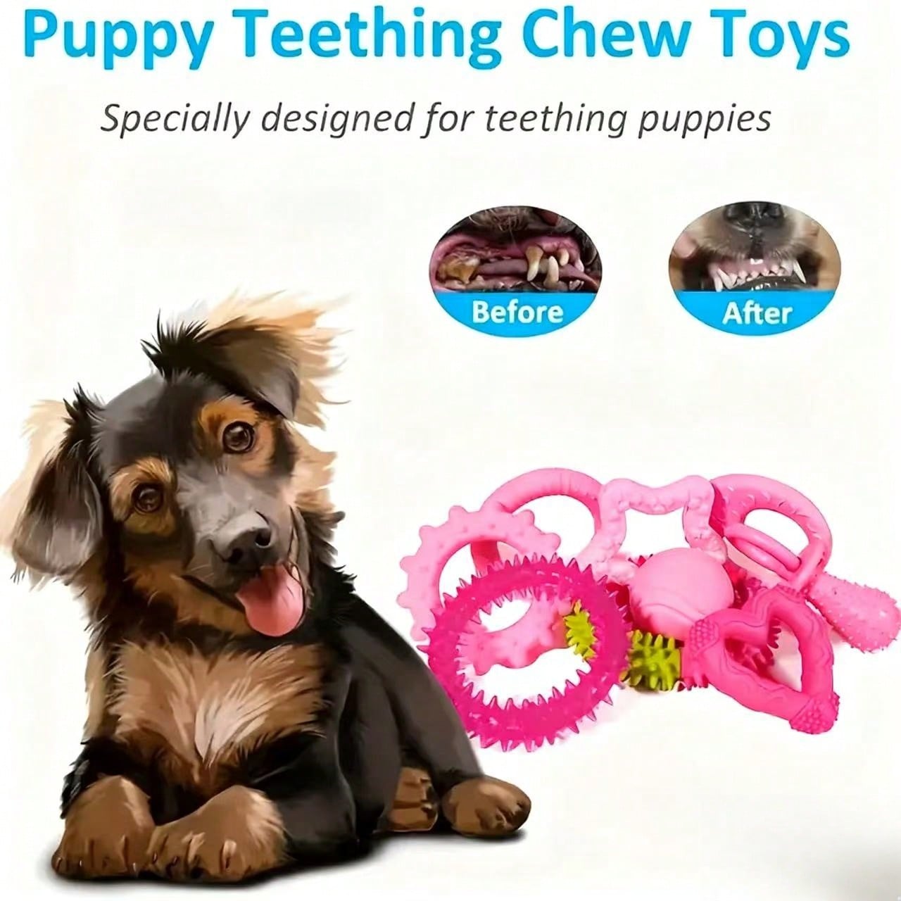 4/8pcs Pet Toy Set, Cute Pink Dog Toy Set, Suitable For Small Dogs, Squeaky Chew Toys, Interactive Training Toys, Beneficial For Dog Health