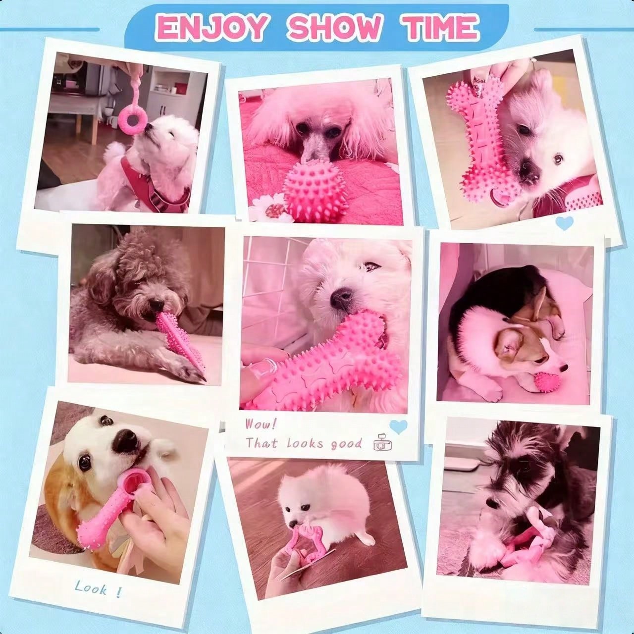 4/8pcs Pet Toy Set, Cute Pink Dog Toy Set, Suitable For Small Dogs, Squeaky Chew Toys, Interactive Training Toys, Beneficial For Dog Health