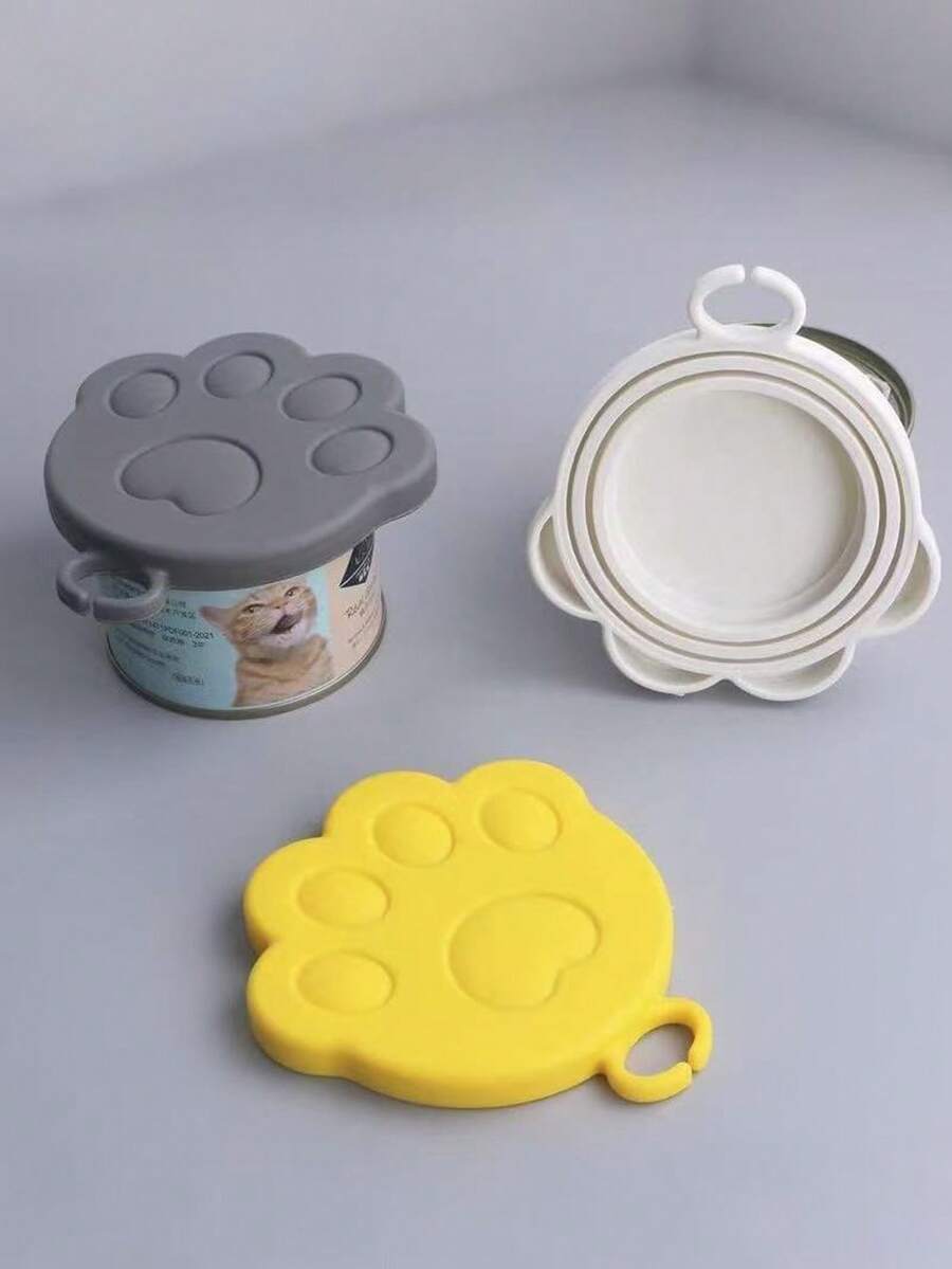 Multicolor cartoon silicone pet can lid seal cover for cat and dog food cans