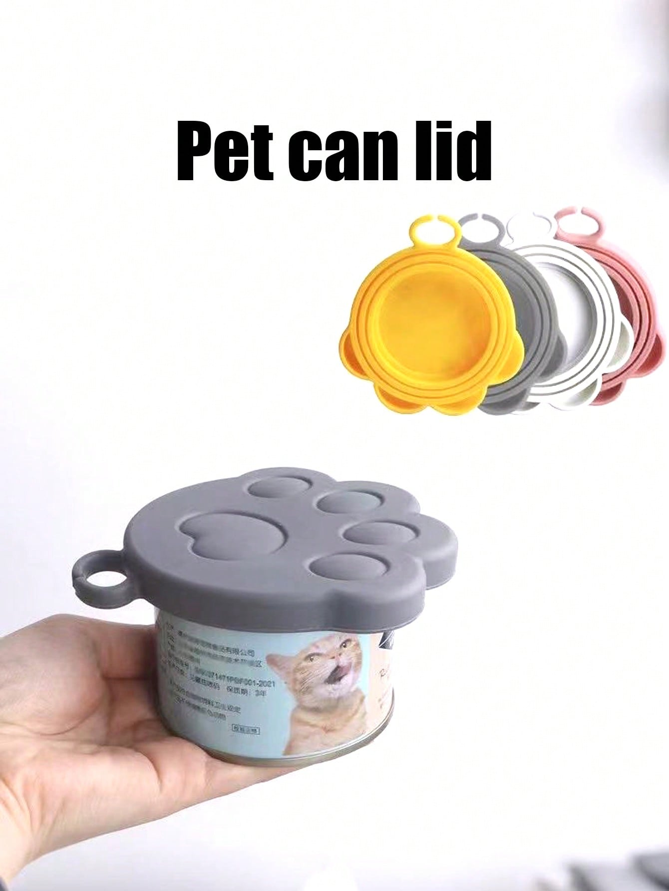 Multicolor cartoon silicone pet can lid seal cover for cat and dog food cans