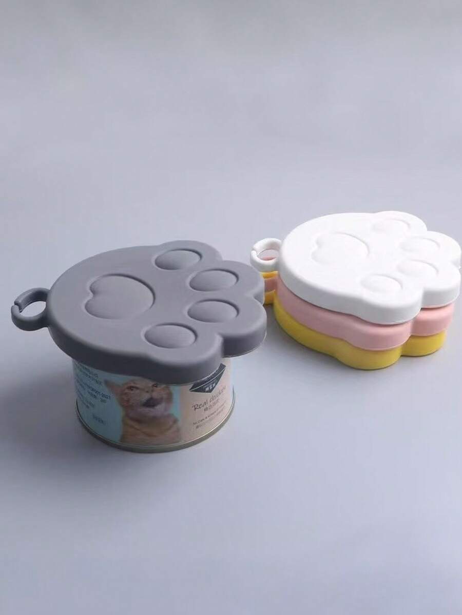 Multicolor cartoon silicone pet can lid seal cover for cat and dog food cans