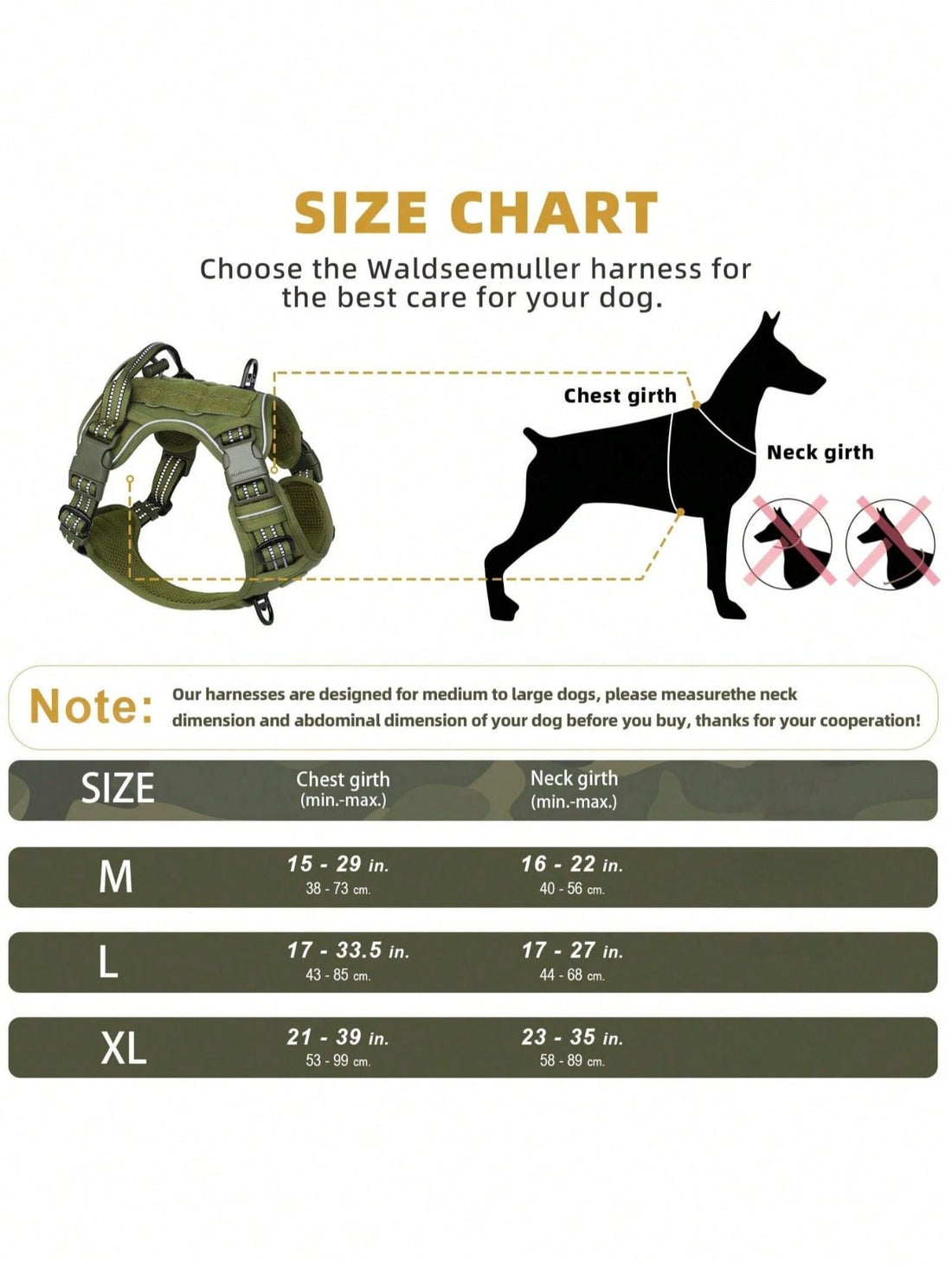 Tactical Dog Harness, Military Vest Harness Adjustable, Non-Pull Harness Double Metal Hook Anti-Pull For German Shepherd, Labrador In Training, Walking