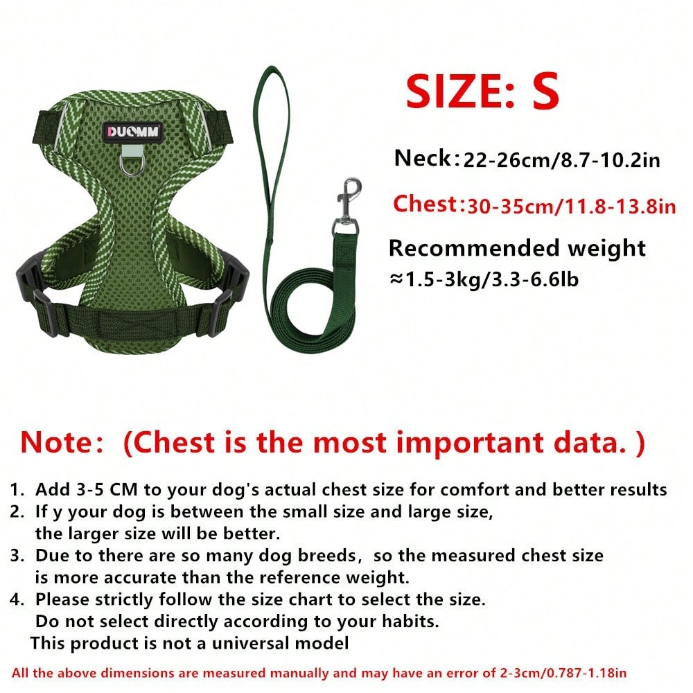 Army green printed pet harness and leash set with breathable mesh, adjustable chest harness, reflective details, and soft polyester design for cats and small dogs.