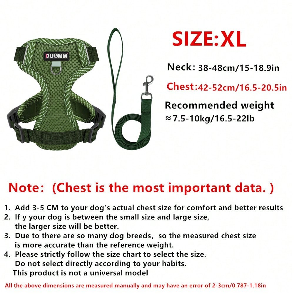 Army green printed pet harness and leash set with breathable mesh, adjustable chest harness, reflective details, and soft polyester design for cats and small dogs.