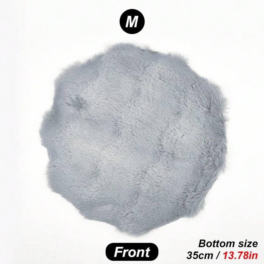 Multicolor round pet sleeping pad made of soft 100% polyester fabric suitable for cats and small pets.