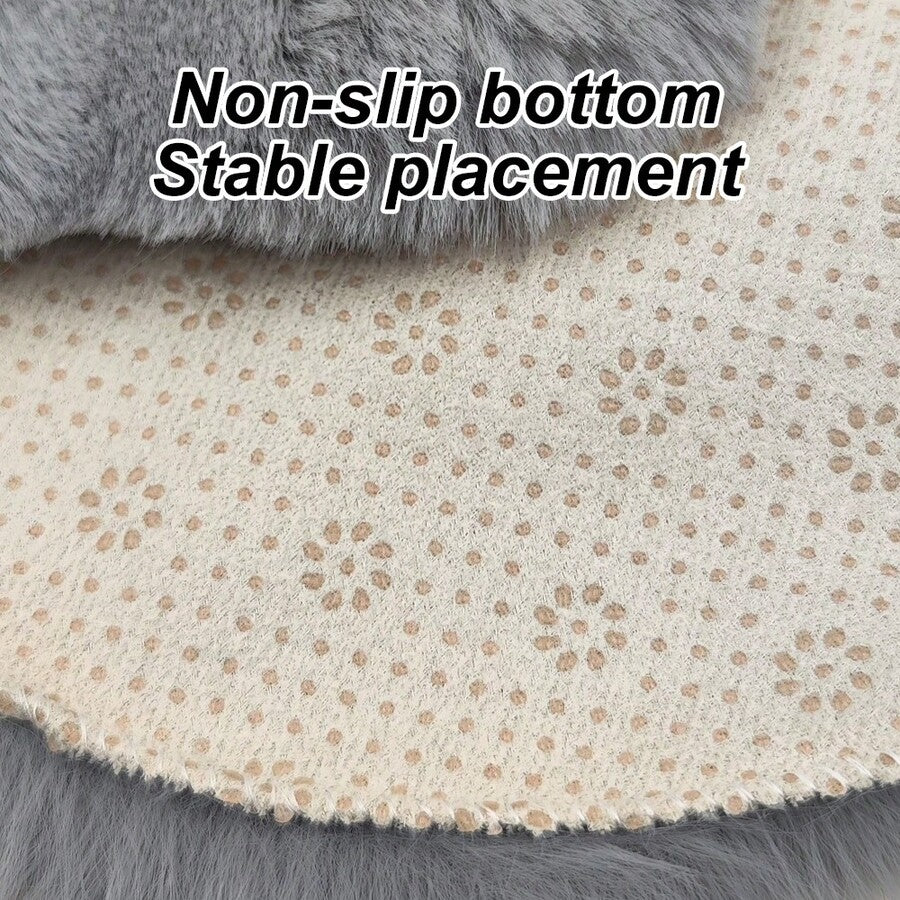 Multicolor round pet sleeping pad made of soft 100% polyester fabric suitable for cats and small pets.