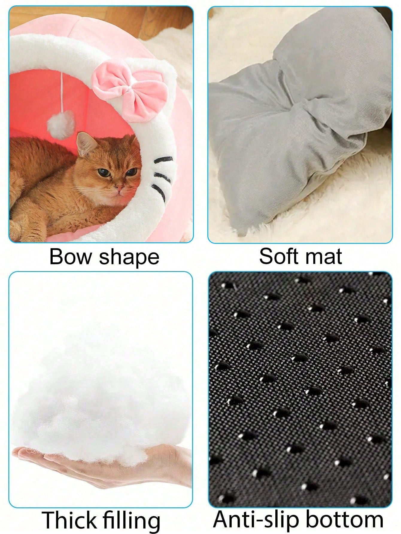 1 Pc Cute Cat Bed For Indoor Cats House, Washable Pet House, Warm Pet Cave Bed , Suitable For Use Of Rabbits, Puppies And Cats