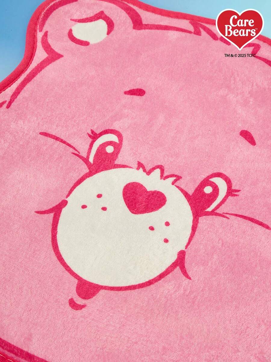 Plush pet sleeping mat featuring a cartoon bear pattern made from soft polyester material for small pets.