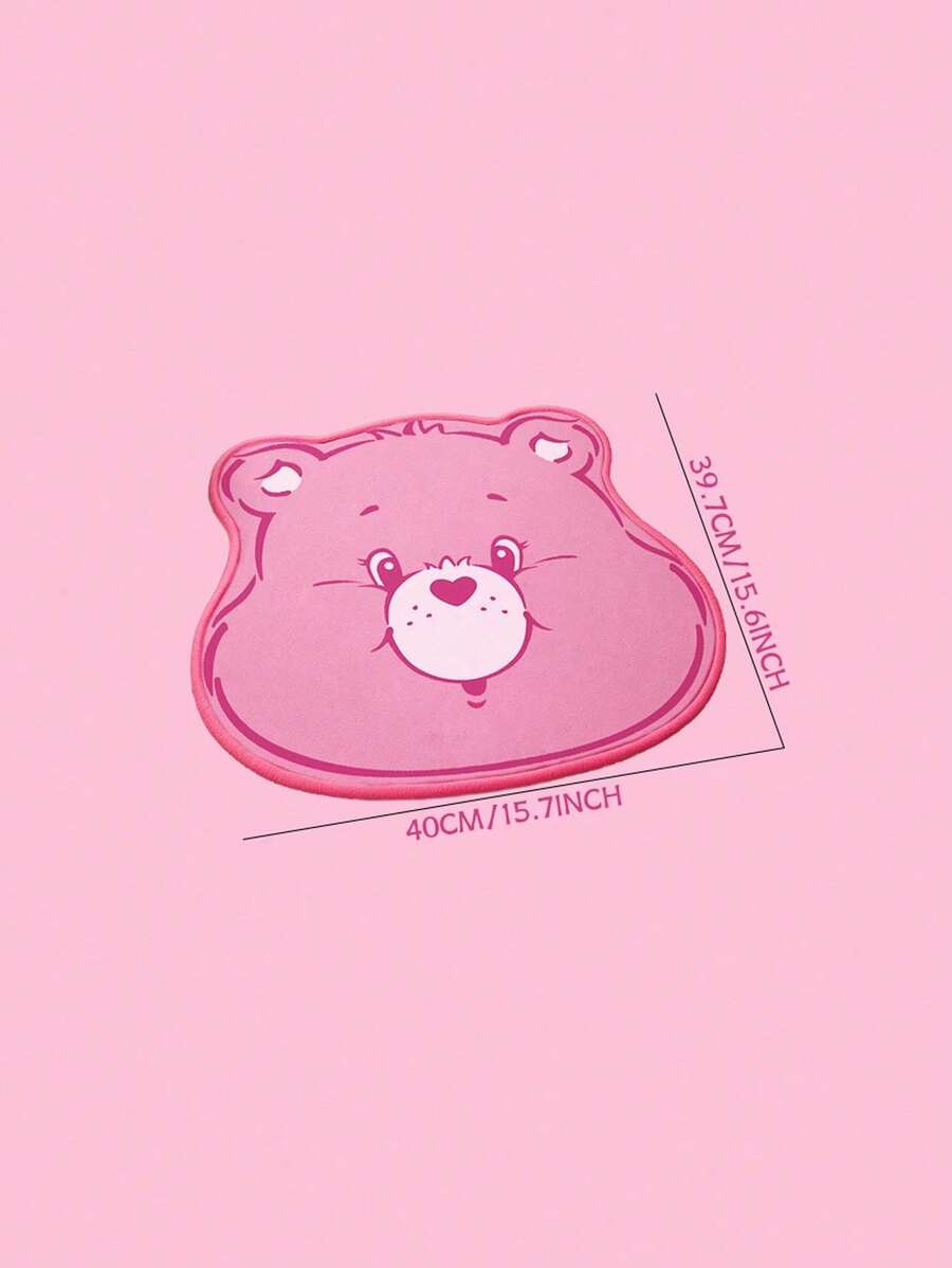 Plush pet sleeping mat featuring a cartoon bear pattern made from soft polyester material for small pets.
