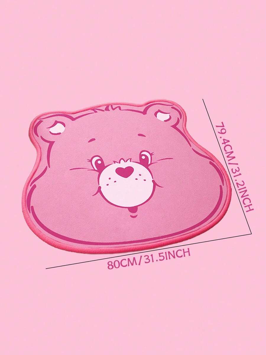 Plush pet sleeping mat featuring a cartoon bear pattern made from soft polyester material for small pets.