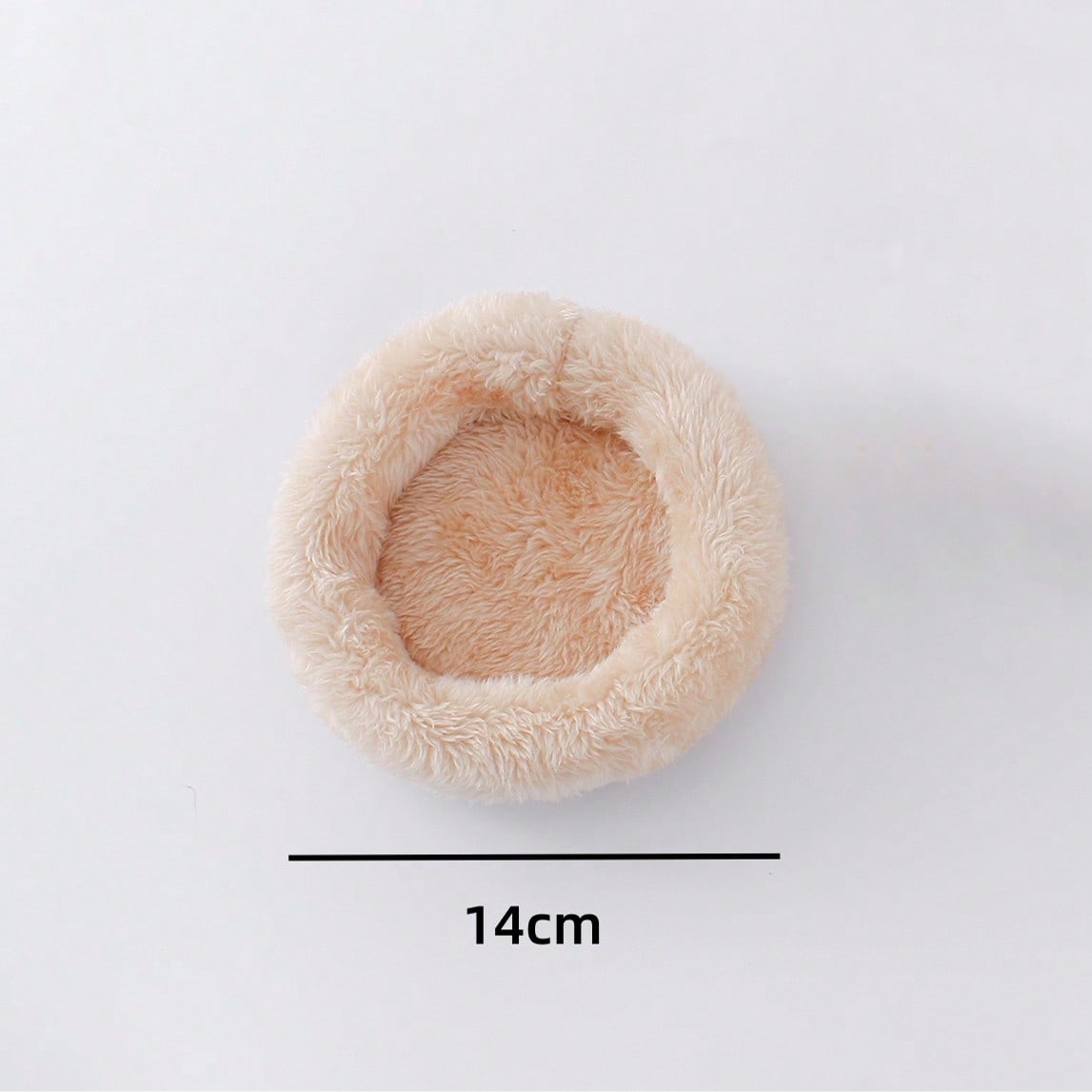 1pc Small Fluffy Round Pet Bed, Warm And Breathable, All-Season Solid Color Puppy Bed, Dog House, Small Cat Bed, Winter Warm Pet Bed, Suitable For Small Puppies And Cats, Rodents And Other Small Animals, Not Suitable For Medium And Large Animals.